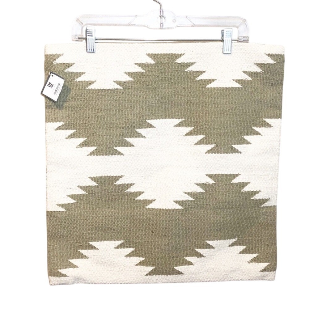 S Design Inspiration Kilim Pillow Cover Sage Green Ivory Geometric Southwestern
